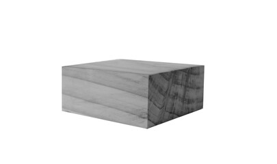 A square wooden cube sleeping as a base platform on a white background.
