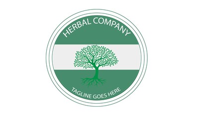 Herbal company logo Illustrator template.