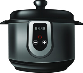 Multicooker isolated on a white background. Tasty food 