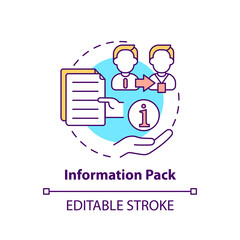 Information pack concept icon. Employee adaptation program elements. Written materials for new workers thin line illustration. Vector isolated outline RGB color drawing. Editable stroke
