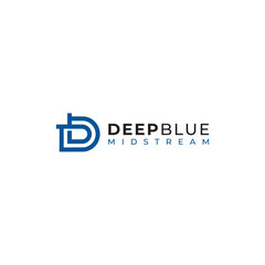 Letter DB logo design simple line style