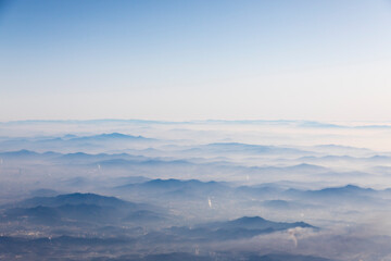 비행기에서 본 한국의 산맥