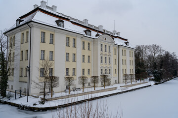 Berlin Germany winter cold temperature weather snow frozen river castle 