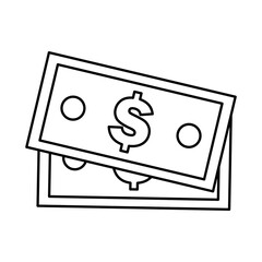 money bills icon, line style