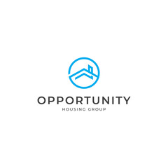 home logo design simple line style