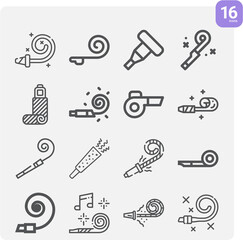Simple set of blower related lineal icons.