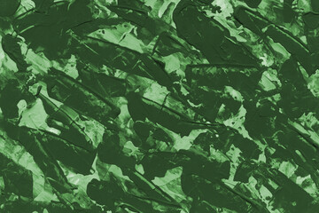 Modern contemporary acrylic background. Green texture made with a palette knife. Abstract painting on paper. Mess on the canvas.