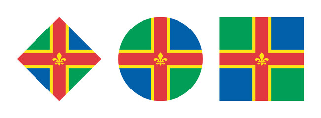 lincolnshire flag icon set. isolated on white background	
