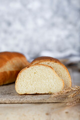 fresh homemade wheat bread on the board