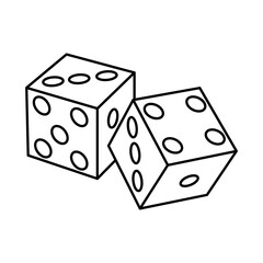 gambling dices icon, line style