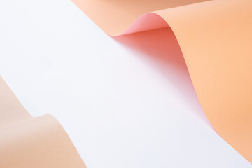 Paper nude color wave on white background