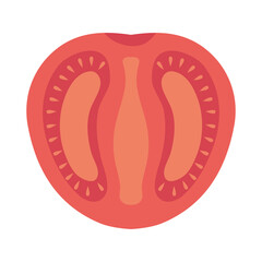 tomato slice icon, colorful design
