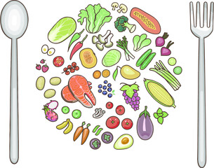 healthy eating,  healthy food, fruits and vegetables 