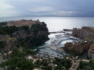 View upon a part of Monaco and the Mediterranean Sea, with Monte Carlo on the left hand