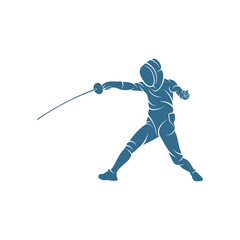 Fototapeta premium Fencing sport player design vector illustration, Creative Fencing sport logo template, icon symbol