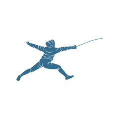 Fencing sport player design vector illustration, Creative Fencing sport logo template, icon symbol