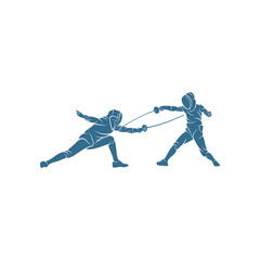 Fototapeta na wymiar Fencing sport player design vector illustration, Creative Fencing sport logo template, icon symbol