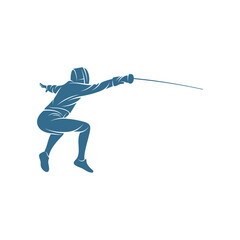 Fencing sport player design vector illustration, Creative Fencing sport logo template, icon symbol