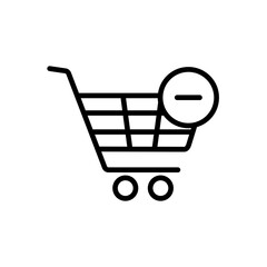 Shopping cart icon with minus sign