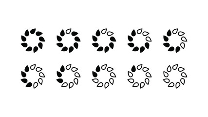 Set Collection Black Line Load Status Icons Vector Design Style