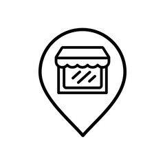 Supermarket store front pin map icon