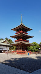 Beautiful Pagoda, Naritasan Shinshoji Temple, this three-story and 25 meters high was built in 1712 in Narita, Japan.
