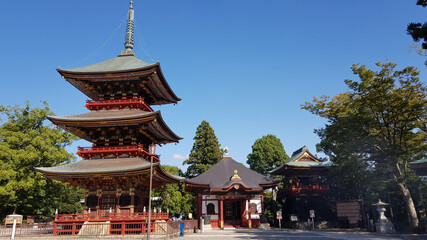 Beautiful Pagoda, Naritasan Shinshoji Temple, this three-story and 25 meters high was built in 1712 in Narita, Japan.