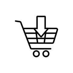 Shopping cart with an arrow icon