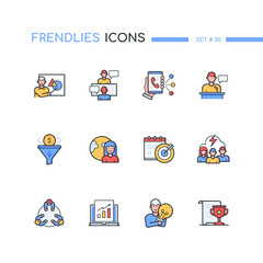 Business training - modern line design style icons set