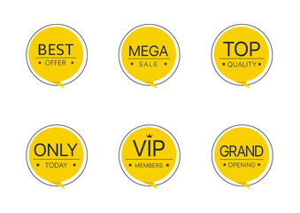 Yellow label icon set