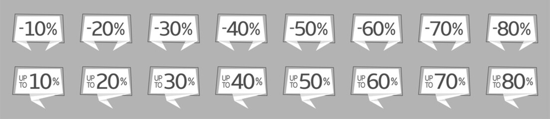 White promo sticker set