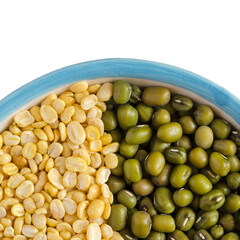 Moong dals  & Moong beans in bowl