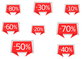 Red promo sticker set