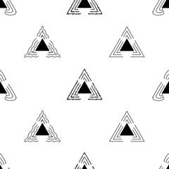Vector illustration. Triangle with waves on a white background. Seamless pattern.