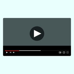 Play button icon in trendy flat style isolated on grey background. Play symbol for your web site design, logo, app, UI. Vector illustration, EPS10.
