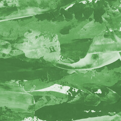 Modern contemporary acrylic background. Green texture made with a palette knife. Abstract painting on paper. Mess on the canvas.