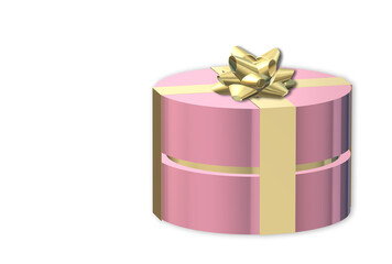 Pink gift box top view