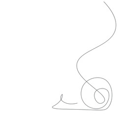 One line drawing snail animal. Vector illustration