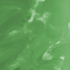 Modern contemporary acrylic background. Green texture made with a palette knife. Abstract painting on paper. Mess on the canvas.