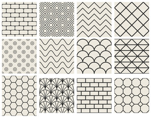 Set of  texture seamless patterns