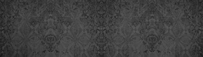 Old black anthracite gray grey vintage shabby damask floral flower patchwork tiles stone concrete...