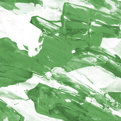 Modern contemporary acrylic background. Green texture made with a palette knife. Abstract painting on paper. Mess on the canvas.