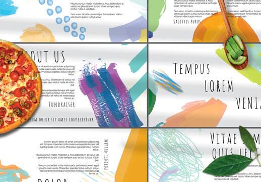 Presentation Deck Layout with Bright Abstract Strokes for Universal Fundraiser Event