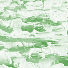 Modern contemporary acrylic background. Green texture made with a palette knife. Abstract painting on paper. Mess on the canvas.