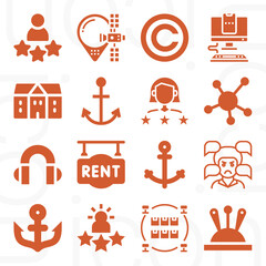 16 pack of tenant  filled web icons set