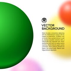 Abstract minimal frame with blurred balls