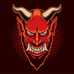 devil red angry vector illustration design