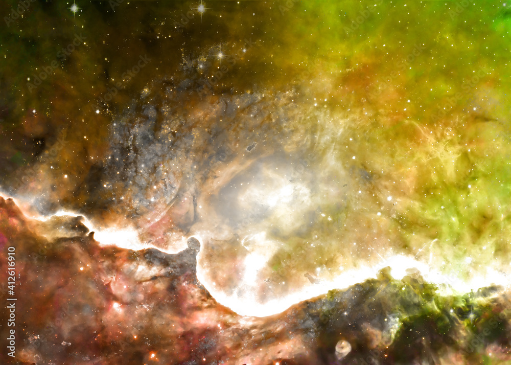 Wall mural somewhere in extreme deep space far galaxies and stardust. science fiction background. elements of t