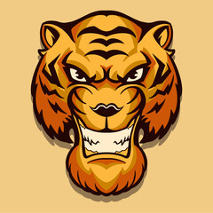 tiger head vector illustration design isolated on light background