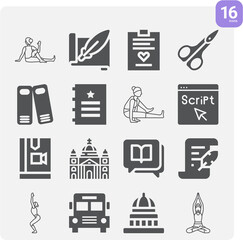 Simple set of sanskrit related filled icons.
